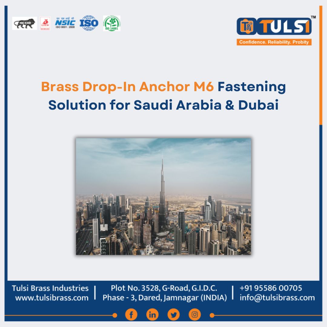 Brass Drop-In Anchor M6 Fastening Solution for Saudi Arabia & Dubai